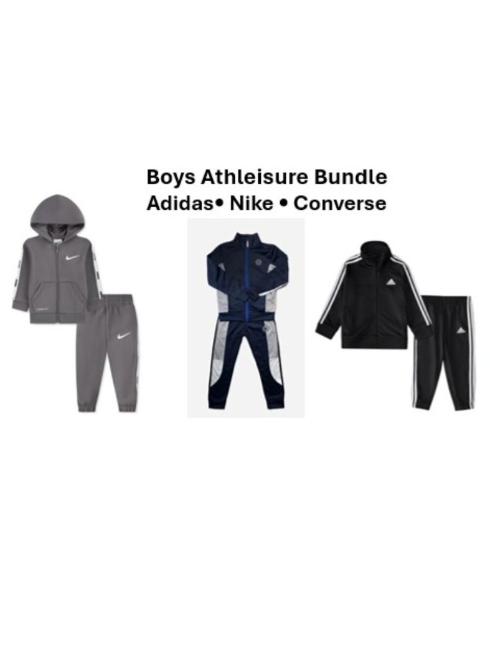 Boys Athleisure Bundle Size 4T 3-4Y Adidas Nike Converse 6 Pc Set